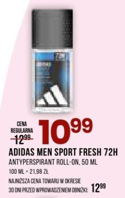 Dezodorant ADIDAS MEN SPORT FRESH 72H promocja w Drogerie Natura