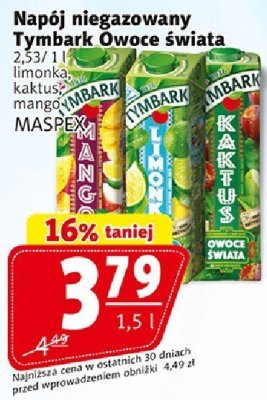 Napój niegazowany Tymbarek Owoce świata różne smaki promocja w Prim Market