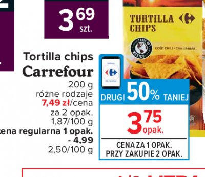 Tortilla chips chili Carrefour promocja