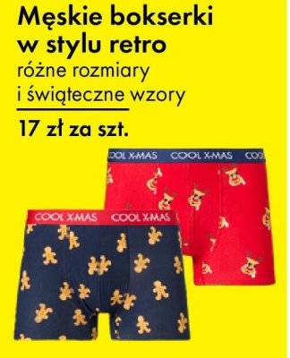Męskie bokserki w stylu retro różne rozmiary i świąteczne wzory promocja w Tedi