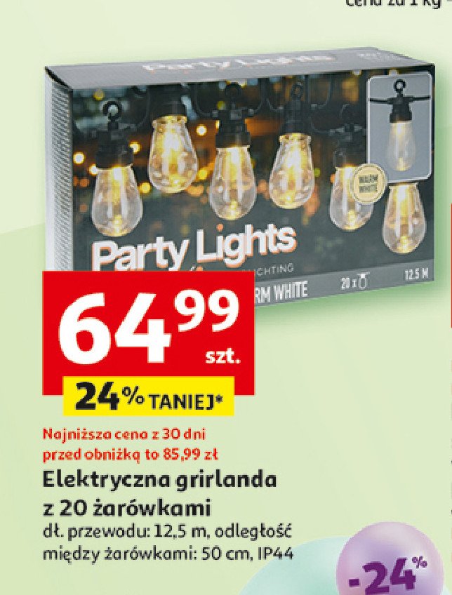 Girlanda 20 żarówek promocja w Auchan