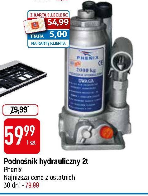 Podnośnik hydrauliczny 2t Phenix promocja w Lidl