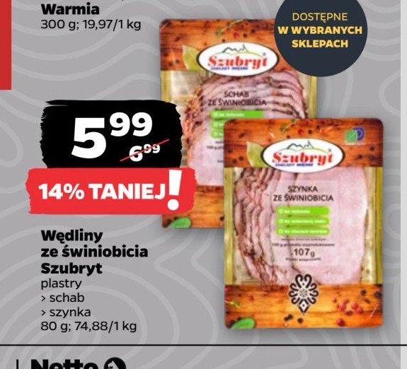 Schab ze świniobicia Szubryt promocja