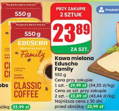 Kawa mielona Eduscho Family Classic promocja w Dino