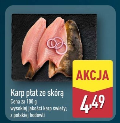 Karp płat ze skórą promocja w Aldi