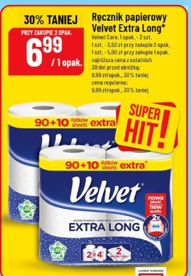 Ręcznik papierowy Velvet Extra Long Velvet Care promocja w POLOmarket
