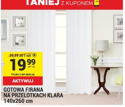Gotowa firana na przelotach Klara 140x260 cm promocja w Merkury Market
