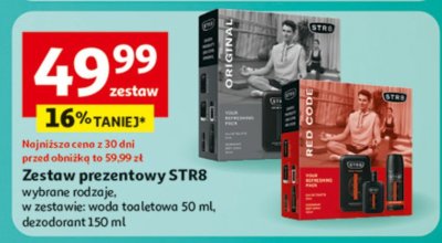 Zestaw prezentowy STR8 wybrane rodzaje, woda toaletowa 50 ml, dezodorant 150 ml promocja w Auchan
