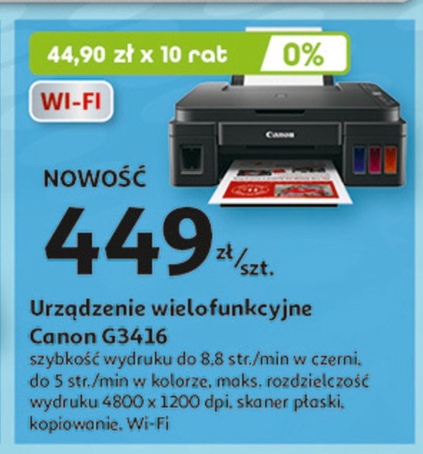 Urządzenie wielofuncyjne g3416 Canon promocja w Auchan