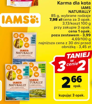 Karma dla kota z dzikiem tu艅czykiem w sosie Iams naturally promocja