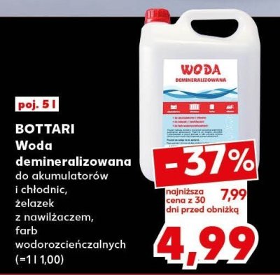 Woda demineralizowana BOTTARI do akumulatorów i chłodnic, żelazek promocja w Kaufland