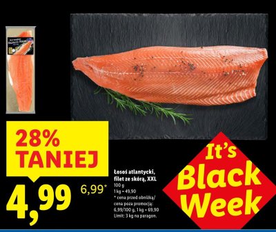 Łosoś atlantycki filet ze skórą XXL Lidl promocja w Lidl