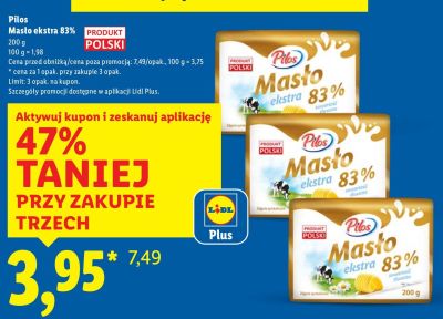 Masło extra 200 g promocja w Lidl
