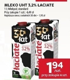 Mleko UHT 3,2% Łaciate promocja w Stokrotka