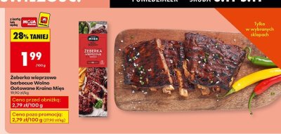 Żeberka wieprzowe barbecue Wolno Gotowane  promocja w Biedronka
