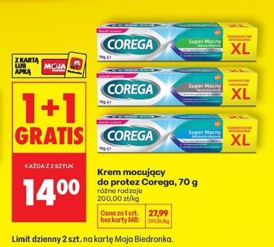 Krem mocujący do protez Corega różne rodzaje promocja w Biedronka