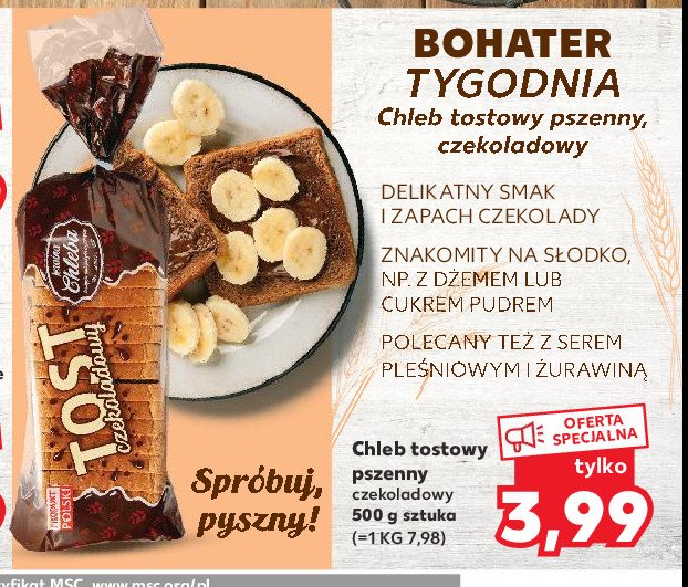 Chleb tostowy pszenny czekoladowy KRAINA CHLEBA promocja