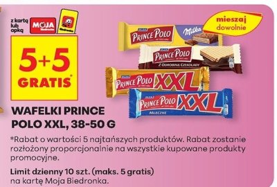 Wafelki Prince Polo XXL 5+5 GRATIS promocja w Biedronka