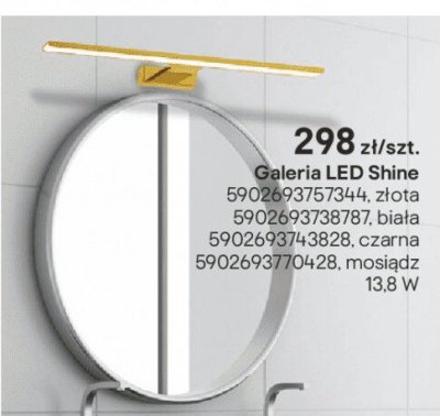 Lampa Galeria LED Shine złota promocja w Castorama