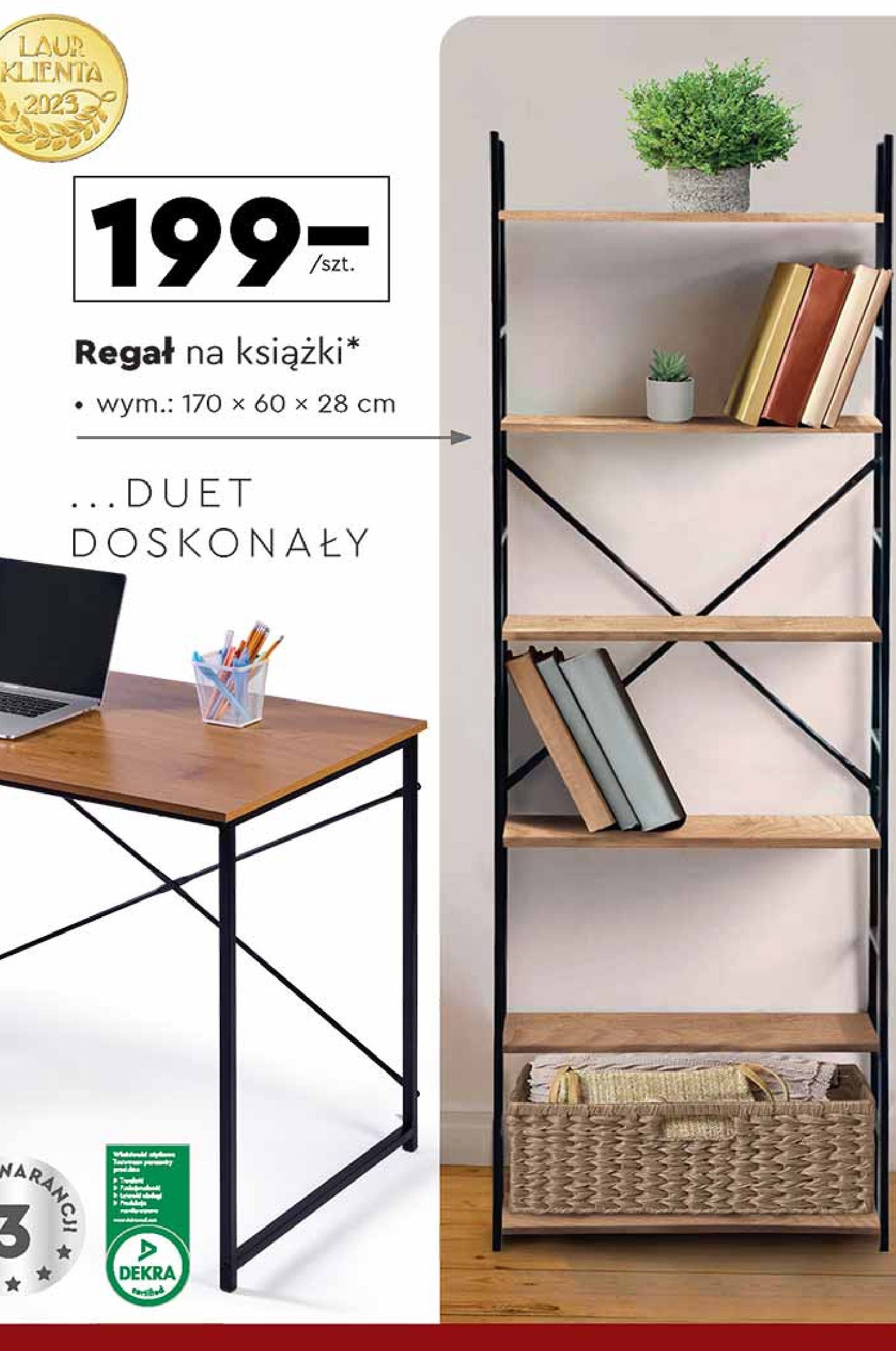 Regał na książki 170 x 60 x 28 cm promocja