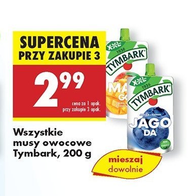 Mus jab艂ko-mango-brzoskwinia-banan Tymbark mus promocja