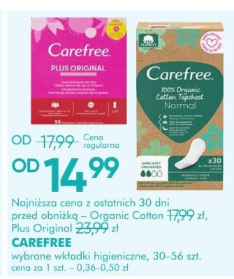 Wkładki higieniczne CAREFREE promocja w Super-Pharm