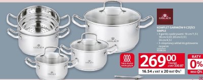 Komplet garnków 9 części SIMPLE Gerlach promocja w Selgros