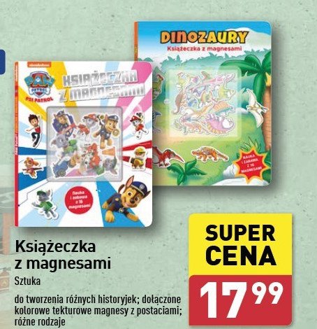 Książeczka z magnesami dinozaury promocja