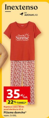 Piżama damska Inextenso promocja w Auchan