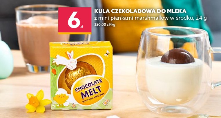 Kula czekoladowa do mleka z mini piankami marshmallow promocja