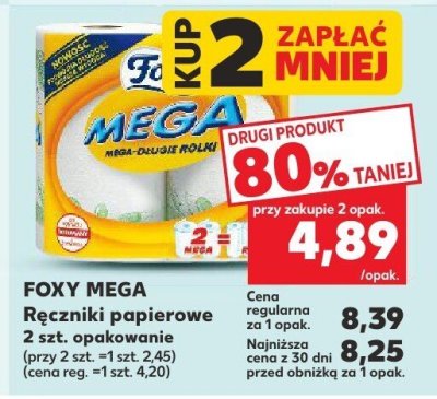 Ręczniki papierowe FOXY MEGA różne rodzaje  promocja w Kaufland