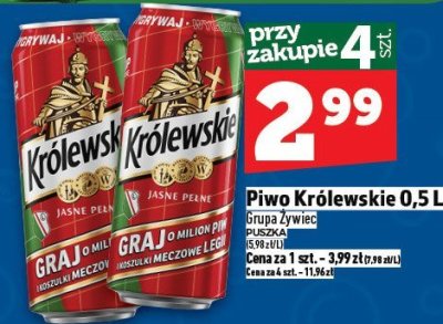 Piwo Królewskie 0,5 L promocja w TOPAZ