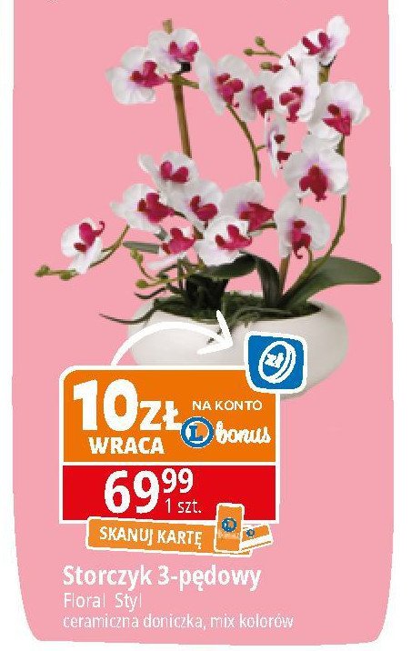 Storczyk 3 p臋dowy sztuczny Floral styl promocja