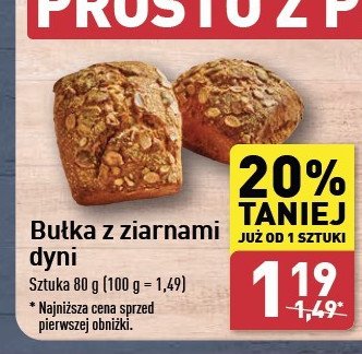 Bułka z ziarnami dyni promocja w Aldi