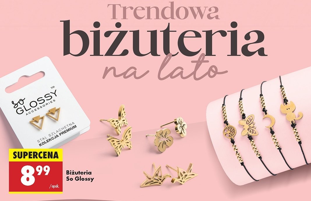 Kolczyki Glossy promocja w Biedronka