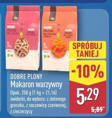 Makaron warzywny świderki z ciecierzycy promocja w Aldi
