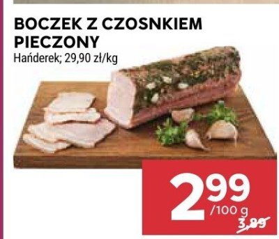 Boczek z czosnkiem pieczony Hańderek promocja w Stokrotka