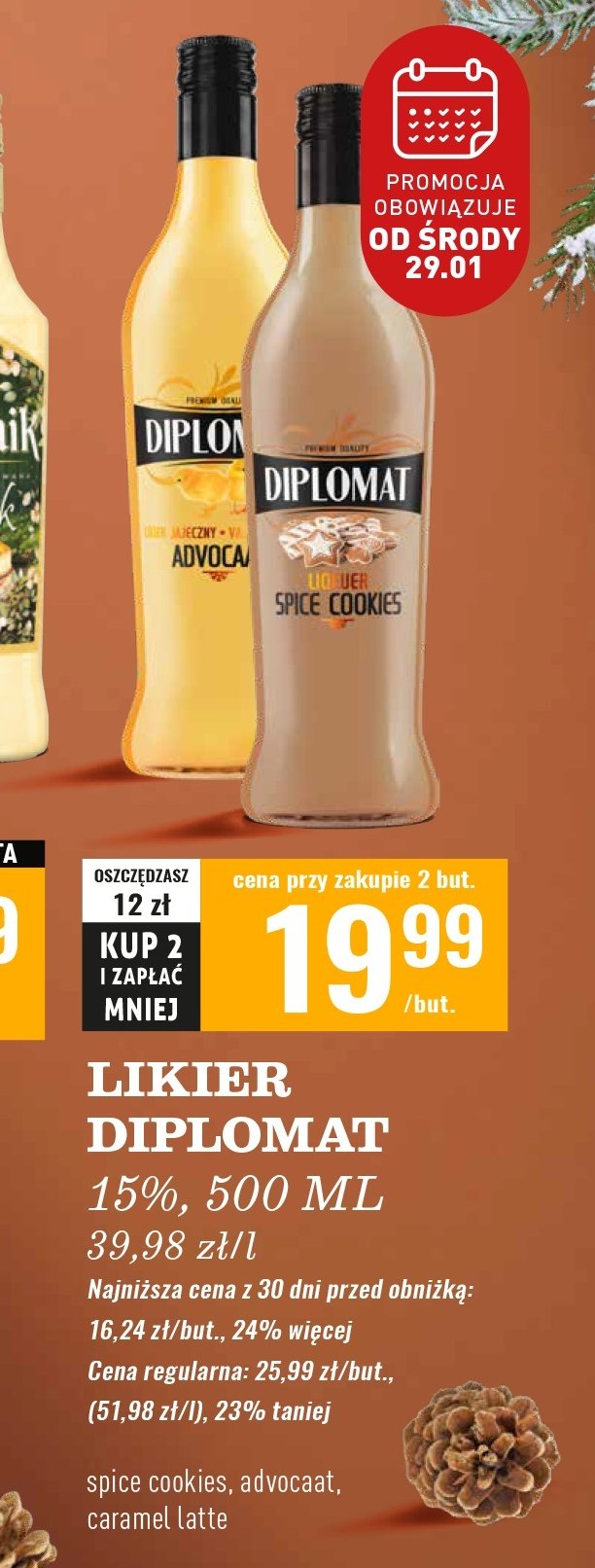 Likier Diplomat caramel latte promocja w Biedronka