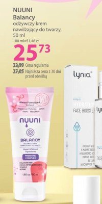 NUUNI Balancy odżywczy krem nawilżający do twarzy 50 ml promocja w Hebe