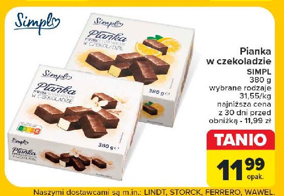 Pianka w czekoladzie cytrynowa Simpl promocja w Carrefour Market