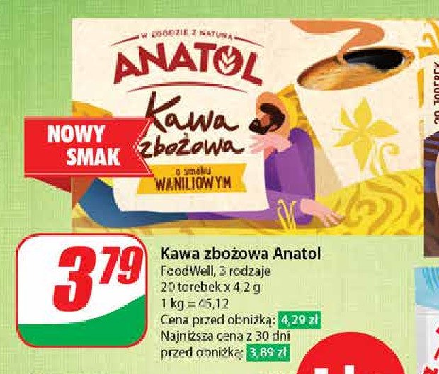 Kawa zbożowa waniliowa Anatol promocja