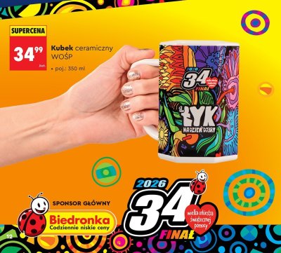 Kubek ceramiczny WOŚP promocja w Biedronka
