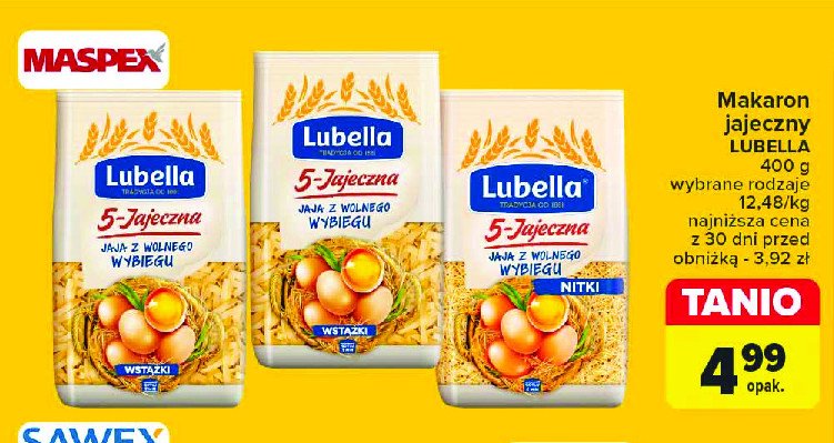 Makaron 5-jaj nitki Lubella promocja w Carrefour