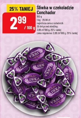 Śliwka w czekoladzie Conchador promocja w POLOmarket