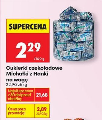 Cukierki czekoladowe Michałki z Hanki na wagę promocja w Biedronka