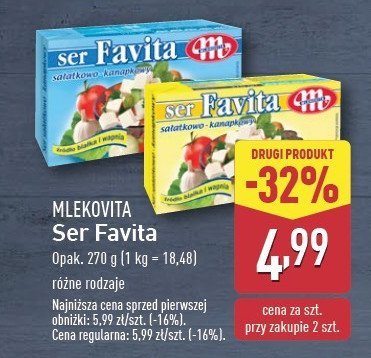 Ser sałatkowo-kanapkowy 18 % Mlekovita favita promocja