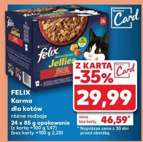 Karma dla kota wiejskie smaki w galaretce PURINA FELIX SENSATIONS JELLIES promocja w Kaufland