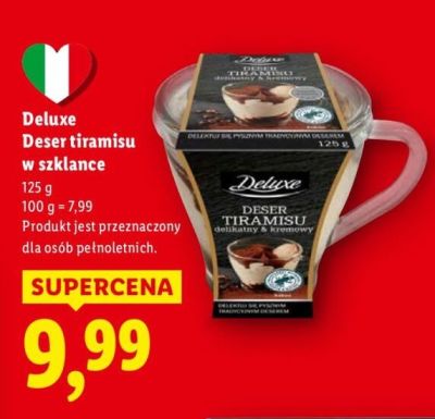 Deser tiramisu w szklance Deluxe promocja w Lidl