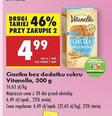 Ciastka wielozbożowe z mlekiem Vitanella promocja