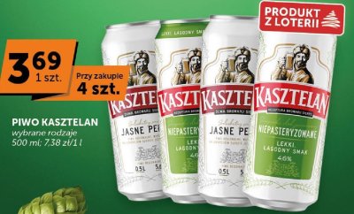 Piwo Kasztelan wybrane rodzaje 500 ml promocja w Groszek